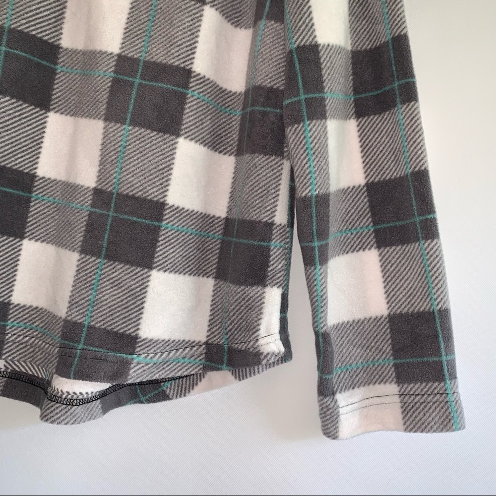 Comfort Corner Casual Soft Plaid Fleece Jacket Sweater - Picture 3 of 6